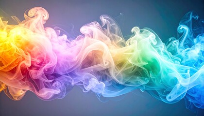 綺麗な虹色の幻想的な煙の素材