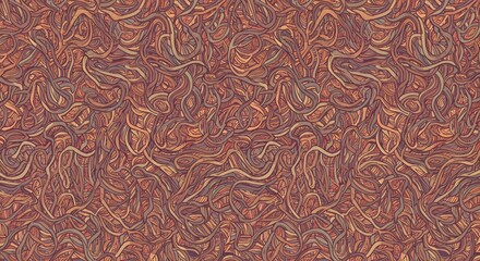 Abstract, dense, swirling pattern with earthy tones