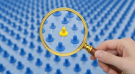 Discovering key connections with a magnifying glass over network people