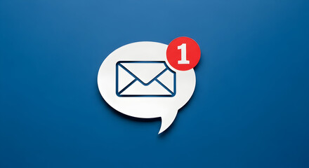 New email notification appears on modern chat bubble icon