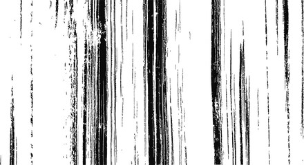 Distressed Black and White Vertical Grunge Stripes Vector Overlay Texture