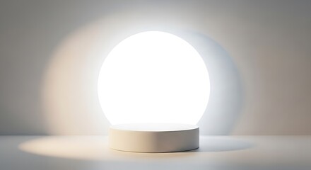 Bright egg shaped lamp emitting warm light on a white surface