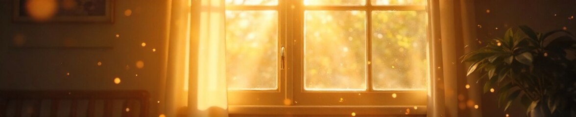 Sunbeams Dance in Dust Motes Joyful Window Light, Happy Atmosphere, Carefree Living