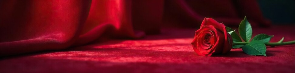 Shadowy Secrets Red Rose on Velvet, Luxury, Intrigue, Forbidden Desire