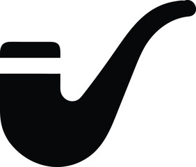 Vector illustration of a black leather letter design object with a tobacco pipe symbol