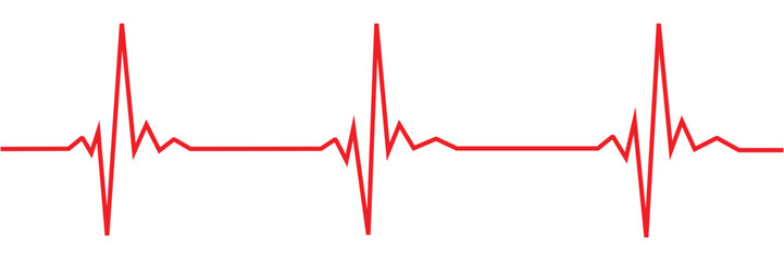Heartbeat line icon with transparent background, depicting an electrocardiogram waveform, pulse rhythm, and medical vital signs for health monitoring, vector illustration