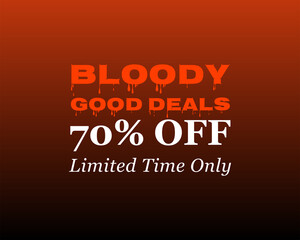 Spooky Halloween Sale Poster with Bloody Text Design