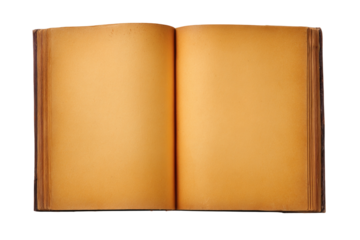 Antique open book with aged yellow pages ready for creative content