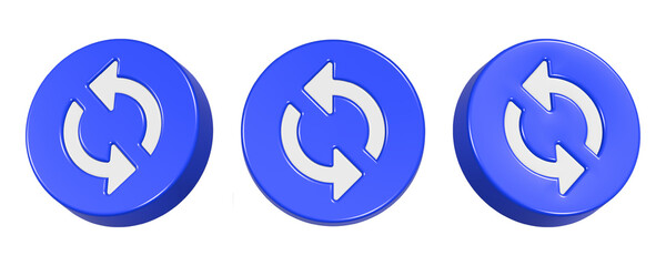 Obraz premium 3d rendering design of refresh or reload icon in blue frame
