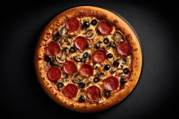 Pepperoni mushroom olive pizza mushrooms olives
