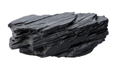 Textured dark gray layered slate rock piece natural geology stone mineral sample