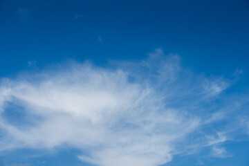 Fresh deep blue sky cloudy background 