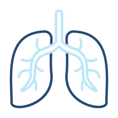 Lungs Icon Color Outline Style. Vector Illustration Design