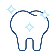Tooth Icon Color Outline Style. Vector Illustration Design