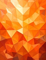 Obraz premium Abstract geometric composition, predominantly orange and yellow triangles create a dynamic pattern
