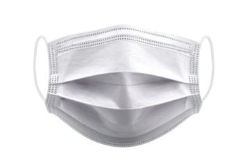 Clean white disposable medical face mask for health protection and safety barrier