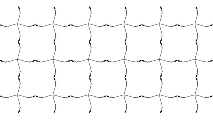 Seamless Minimalist Vine Grid Pattern - Black and White Line Art Background
