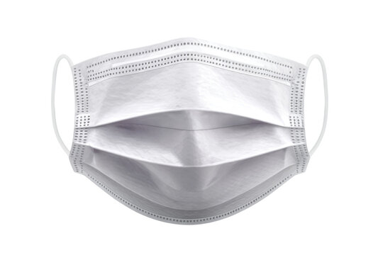 Clean white disposable medical face mask for health protection and safety barrier