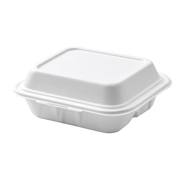 White styrofoam takeaway food container isolated on for food service and delivery
