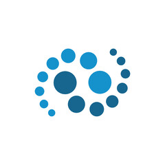 Swirl twirl, twist, whirl, dot vector illustration. dotted ying yang spiral. Abstract vector logo design graphic template. 