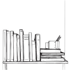 simple and minimal flat line art vector