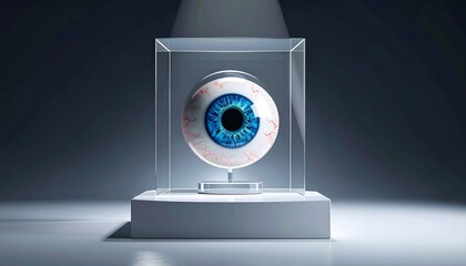 yper-realistic 3D render of a transparent human eye - The image symbolizes eye health, vision clarity, and optical innovation — perfect for promoting World Sight Day and eyewear awareness campaigns.