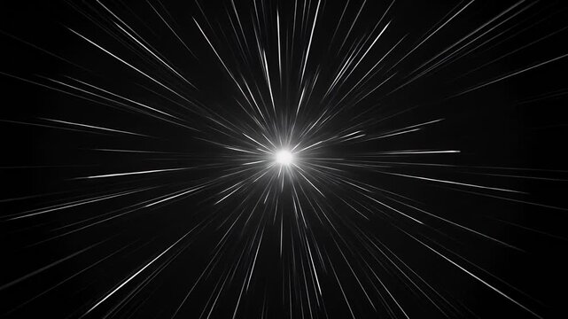 Abstract Background of White Light Streaks Speeding Through Dark Space