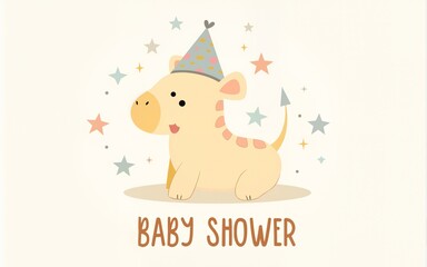 Fototapeta premium Baby Shower card. Vector illustration. High quality