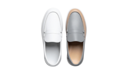 0 - Dual fashion canvas slip-ons, contemporary casual footwear isolated on transparent background