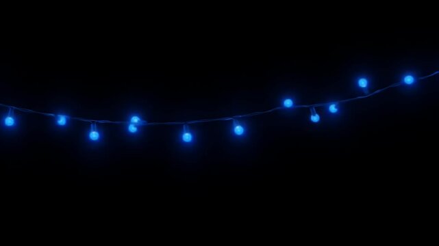 Abstract Blue Christmas Lights Background Festive Decoration