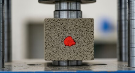 Concrete cube under compression testing