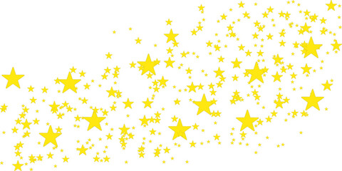 Abstract background with yellow stars cluster. Vector illustration of stars on a transparent background