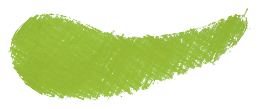 Abstract organic colored pencils abstract green chalk drop shape isolated on transparent background