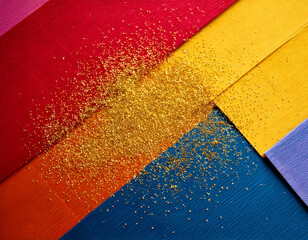 色と金の煌めきが交差するモダンな背景デザイン