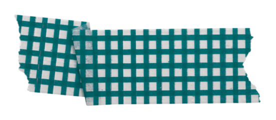 green patterned sticker paper tape isolated on transparent background