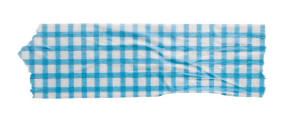light blue patterned sticker paper tape isolated on transparent background
