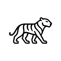 Striking Tiger Walking Wildlife Icon