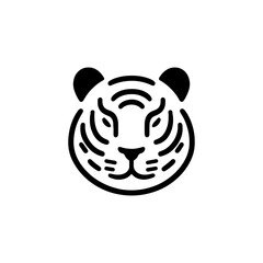 Minimalist Tiger Face Graphic Symbol in Vector Design