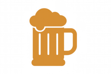 Beer mug icon displaying a frothy ale beverage, perfect for pub, bar, or restaurant menus and branding logos