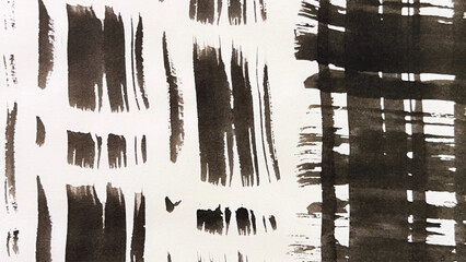 abstract painting drawn with a brush, rough lines drawn with ink and brush, drawing of rough lines painted with a brush