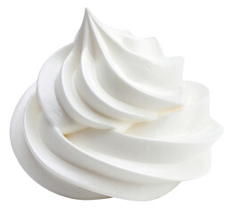 white whipped cream isolated on white background