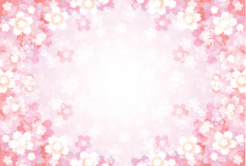 桜　和柄　年賀状　背景	