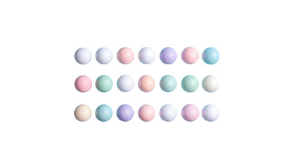 Close-up of a golf ball on a white background.