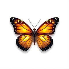 Obraz premium Glass Butterfly Icon with Glowing Geometric Wings