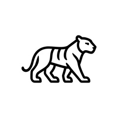 Striking Tiger Silhouette Vector Illustration