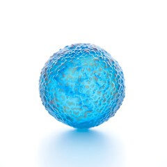 Detailed microscopic image of human cell with nucleus and cytoplasm on white background showcasing biological structures and cellular processes