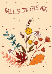 Fall Floral Bouquet Vector Illustration
