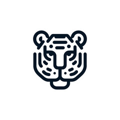 Minimalist Tiger Face Vector Icon in Modern Style