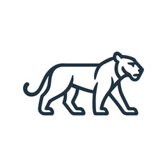 Sleek Lioness Outline Vector Illustration in Minimalist Style