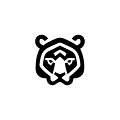 Fierce Tiger Head Minimalist Vector Emblem